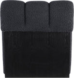 Swoon Contemporary Faux Sheepskin Accent Chair with Deep Channel Tufting and Sturdy Oak Frame