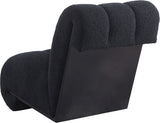 Swoon Contemporary Faux Sheepskin Accent Chair with Deep Channel Tufting and Sturdy Oak Frame