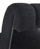 Swoon Contemporary Faux Sheepskin Accent Chair with Deep Channel Tufting and Sturdy Oak Frame