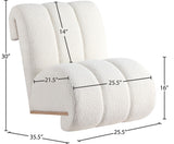 Swoon Contemporary Faux Sheepskin Accent Chair with Deep Channel Tufting and Sturdy Oak Frame