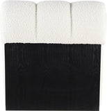 Swoon Contemporary Faux Sheepskin Accent Chair with Deep Channel Tufting and Sturdy Oak Frame