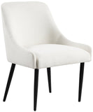 Camden Dining Chair Set of 2 - Luxurious Upholstered Comfort with Durable Matte Black Metal Legs
