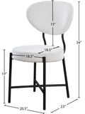 Allure Dining Chair Set - Contemporary Design with Matte Black Metal Frame for Stylish Dining Spaces