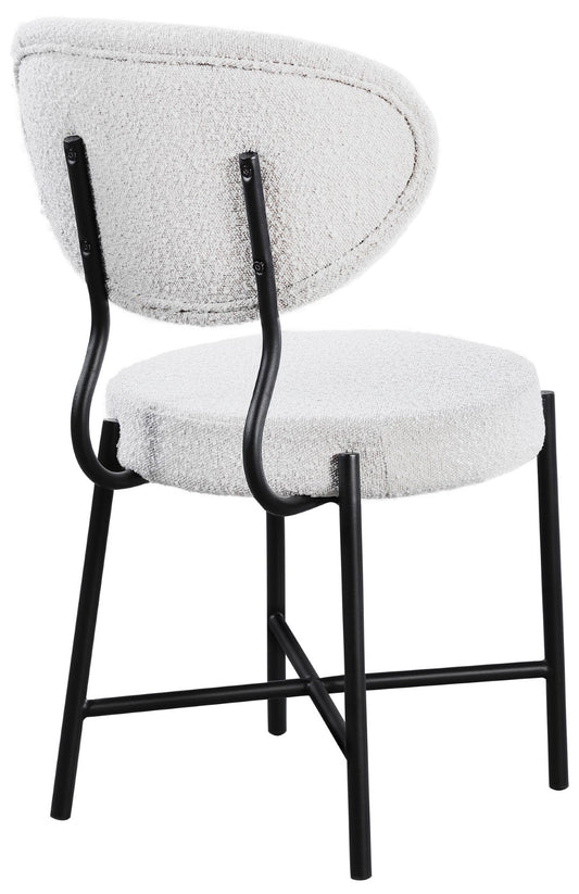 Allure Dining Chair Set - Contemporary Design with Matte Black Metal Frame for Stylish Dining Spaces