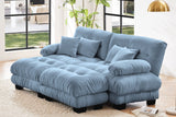 CLOUDIES 94" Loveseat with 2 Ottomans