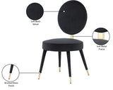 Brandy Contemporary Dining Chair Set of 2 - Luxurious Soft Upholstery & Stylish Brass Accents