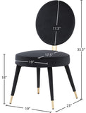 Brandy Contemporary Dining Chair Set of 2 - Luxurious Soft Upholstery & Stylish Brass Accents