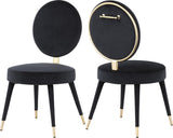 Brandy Contemporary Dining Chair Set of 2 - Luxurious Soft Upholstery & Stylish Brass Accents