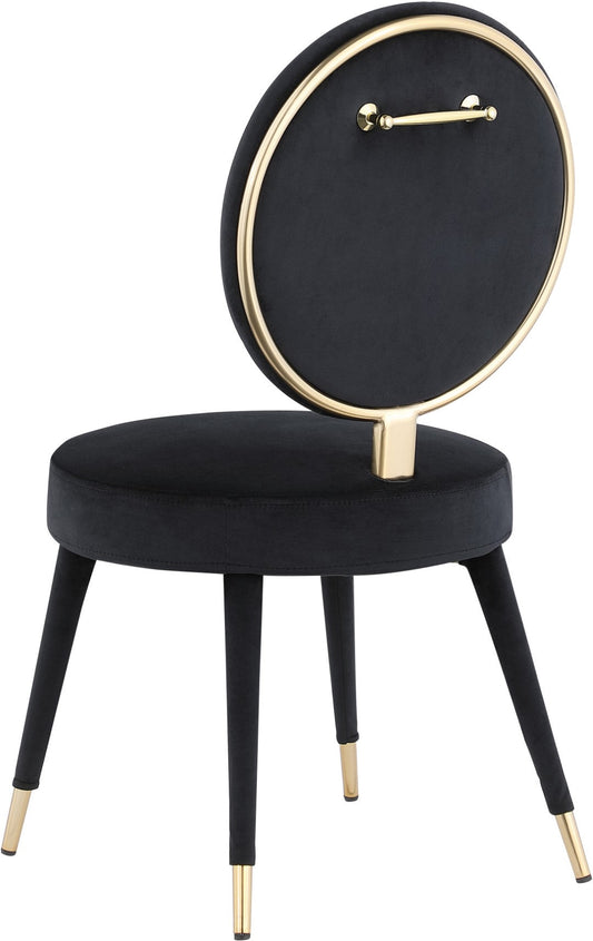 Brandy Contemporary Dining Chair Set of 2 - Luxurious Soft Upholstery & Stylish Brass Accents