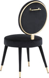 Brandy Contemporary Dining Chair Set of 2 - Luxurious Soft Upholstery & Stylish Brass Accents