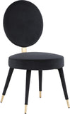 Brandy Contemporary Dining Chair Set of 2 - Luxurious Soft Upholstery & Stylish Brass Accents