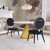 Brandy Contemporary Dining Chair Set of 2 - Luxurious Soft Upholstery & Stylish Brass Accents