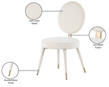 Brandy Contemporary Dining Chair Set of 2 - Luxurious Soft Upholstery & Stylish Brass Accents