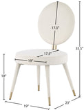 Brandy Contemporary Dining Chair Set of 2 - Luxurious Soft Upholstery & Stylish Brass Accents