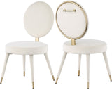 Brandy Contemporary Dining Chair Set of 2 - Luxurious Soft Upholstery & Stylish Brass Accents