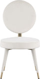 Brandy Contemporary Dining Chair Set of 2 - Luxurious Soft Upholstery & Stylish Brass Accents