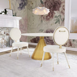 Brandy Contemporary Dining Chair Set of 2 - Luxurious Soft Upholstery & Stylish Brass Accents