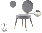 Brandy Contemporary Dining Chair Set of 2 - Luxurious Soft Upholstery & Stylish Brass Accents