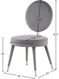Brandy Contemporary Dining Chair Set of 2 - Luxurious Soft Upholstery & Stylish Brass Accents