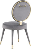 Brandy Contemporary Dining Chair Set of 2 - Luxurious Soft Upholstery & Stylish Brass Accents