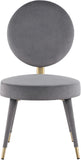 Brandy Contemporary Dining Chair Set of 2 - Luxurious Soft Upholstery & Stylish Brass Accents