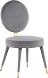 Brandy Contemporary Dining Chair Set of 2 - Luxurious Soft Upholstery & Stylish Brass Accents