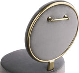 Brandy Contemporary Dining Chair Set of 2 - Luxurious Soft Upholstery & Stylish Brass Accents
