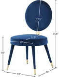 Brandy Contemporary Dining Chair Set of 2 - Luxurious Soft Upholstery & Stylish Brass Accents