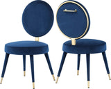 Brandy Contemporary Dining Chair Set of 2 - Luxurious Soft Upholstery & Stylish Brass Accents