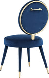Brandy Contemporary Dining Chair Set of 2 - Luxurious Soft Upholstery & Stylish Brass Accents
