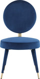 Brandy Contemporary Dining Chair Set of 2 - Luxurious Soft Upholstery & Stylish Brass Accents