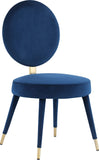 Brandy Contemporary Dining Chair Set of 2 - Luxurious Soft Upholstery & Stylish Brass Accents