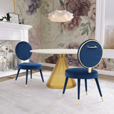 Brandy Contemporary Dining Chair Set of 2 - Luxurious Soft Upholstery & Stylish Brass Accents