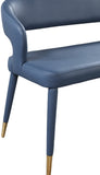 Destiny Contemporary Faux Leather Bench with Gold Tipped Legs for Stylish Extra Seating Space