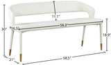 Destiny Contemporary Faux Leather Bench with Gold Tipped Legs for Stylish Extra Seating Space