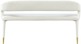 Destiny Contemporary Faux Leather Bench with Gold Tipped Legs for Stylish Extra Seating Space