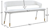 Destiny Cream Boucle Upholstered Bench with Gold Tipped Legs - Stylish Contemporary Seating Option
