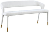 Destiny Cream Boucle Upholstered Bench with Gold Tipped Legs - Stylish Contemporary Seating Option