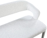 Destiny Cream Boucle Upholstered Bench with Gold Tipped Legs - Stylish Contemporary Seating Option