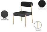 Carly Contemporary Dining Chair Set of 2 - Stylish Iron Frame with Soft Seating for Modern Homes