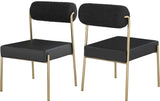 Carly Contemporary Dining Chair Set of 2 - Stylish Iron Frame with Soft Seating for Modern Homes