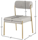 Carly Contemporary Dining Chair Set of 2 - Stylish Iron Frame with Soft Seating for Modern Homes