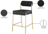 Carly Contemporary Counter Stool with Plush Seating and Durable Brushed Brass Frame for Dining Spaces