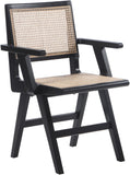 Preston Natural Cane Mid-Century Dining Arm Chair Set - Stylish Comfort for Every Dining Space