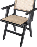 Preston Natural Cane Mid-Century Dining Arm Chair Set - Stylish Comfort for Every Dining Space
