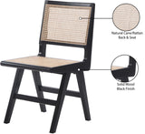 Preston Mid-Century Dining Side Chair Set - Stylish Cane Back Design for Elegant Dining Spaces