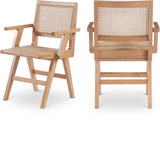 Preston Natural Cane Mid-Century Dining Arm Chair Set - Stylish Comfort for Every Dining Space