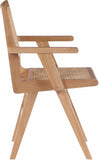 Preston Natural Cane Mid-Century Dining Arm Chair Set - Stylish Comfort for Every Dining Space