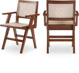 Preston Natural Cane Mid-Century Dining Arm Chair Set - Stylish Comfort for Every Dining Space
