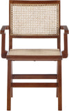 Preston Natural Cane Mid-Century Dining Arm Chair Set - Stylish Comfort for Every Dining Space